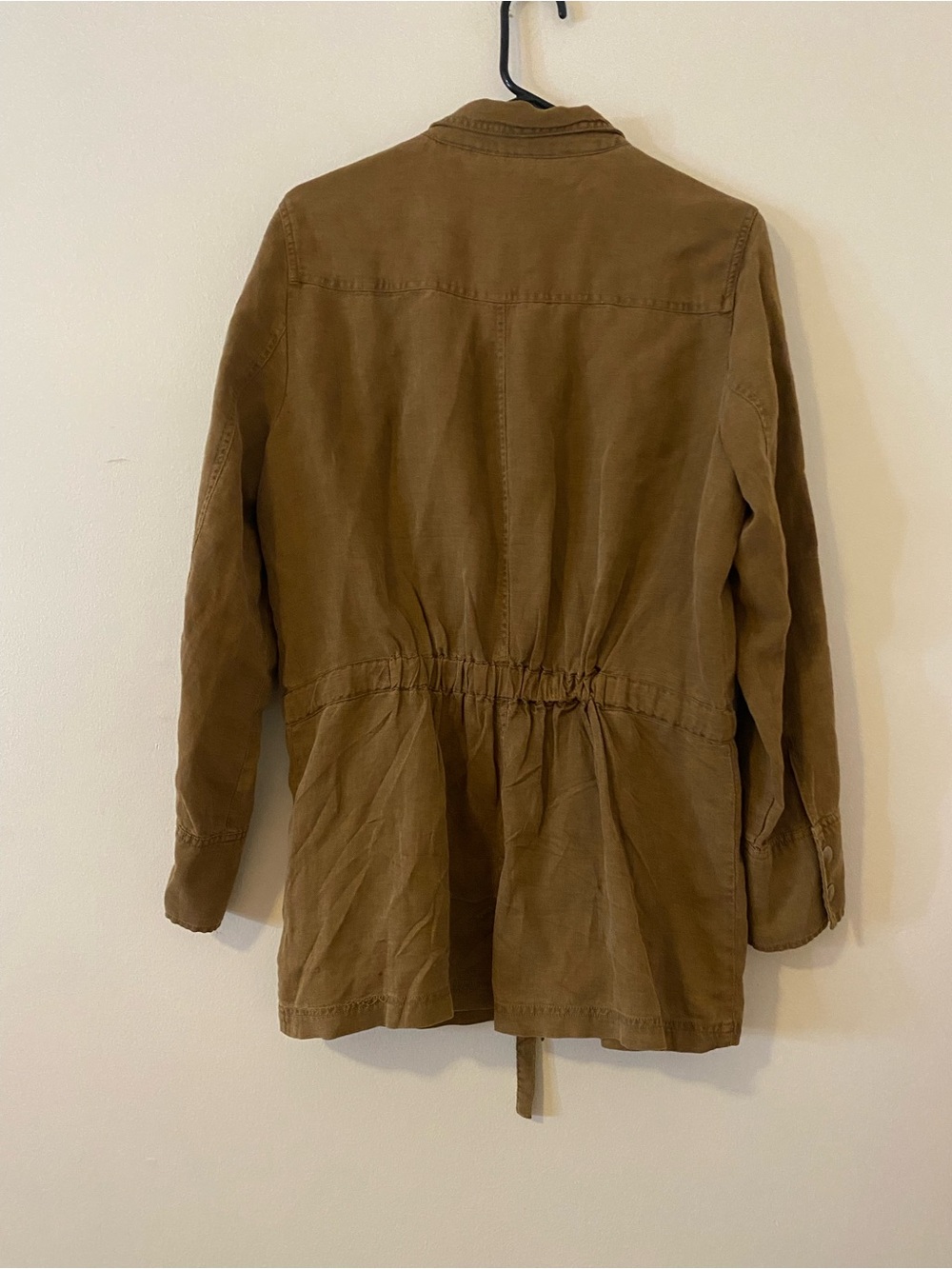 C&C California linen blend Women's Tan Drawstring Utility Jacket size Large - Picture 7 of 8